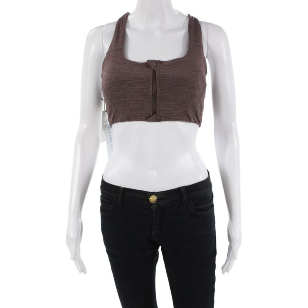 Style Runner Womens Heathered Activewear Bra Purple Size L